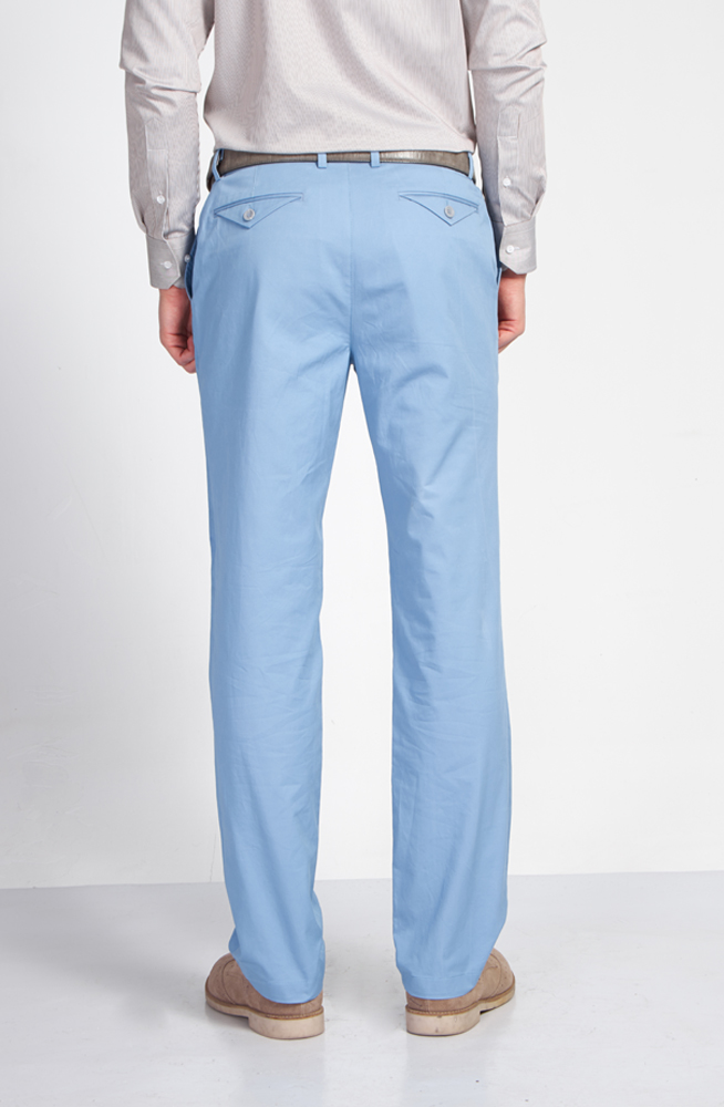 浅蓝色纯棉春夏款休闲裤