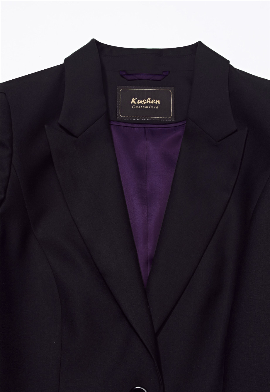 两粒扣枪驳头时尚商务借肩女西服上衣